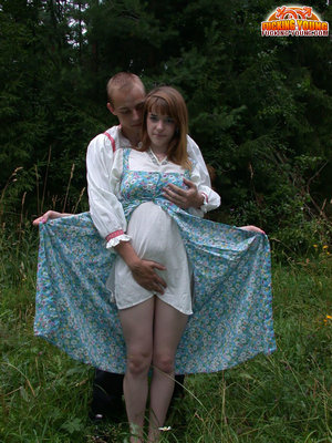 Pale redhead solo girl Michelle H in mini dress showing hot teen cunt